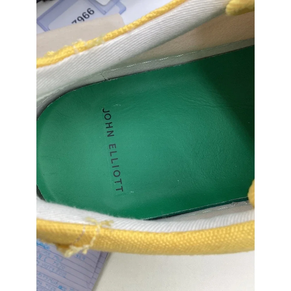 John Elliott Yellow Canvas Low Top Sneakers Suede Trim Mens Size 42 IT 9‎ US